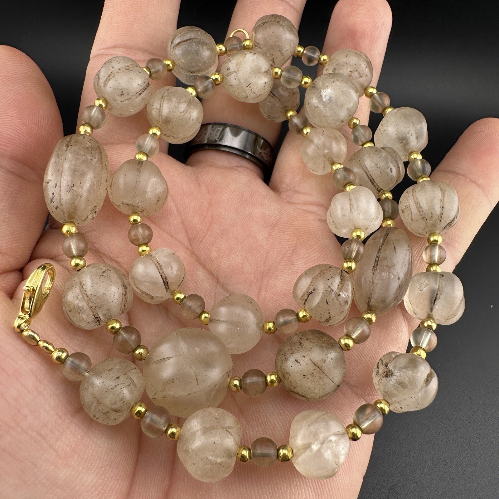 Old Himalayan Regions Crystals ￼ Beads Beads Mala Necklace Rare