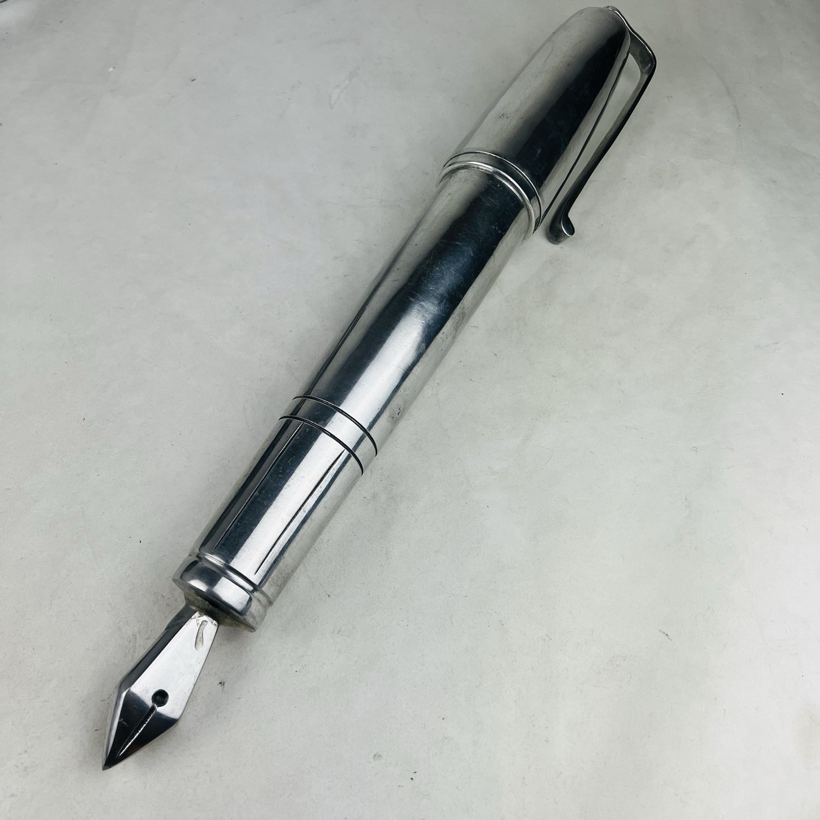 Vintage Oversized Aluminum Fountain Pen Store Display 20.5 Inch