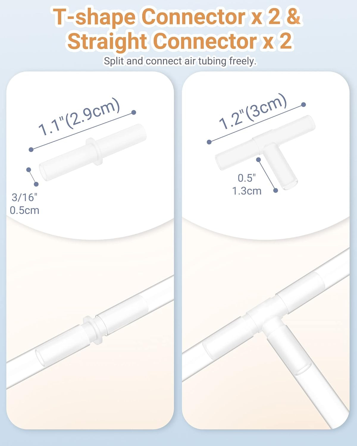 Aquarium Air Pump Accessories Kit with Standard Tubing, Air Stones, Check Valves