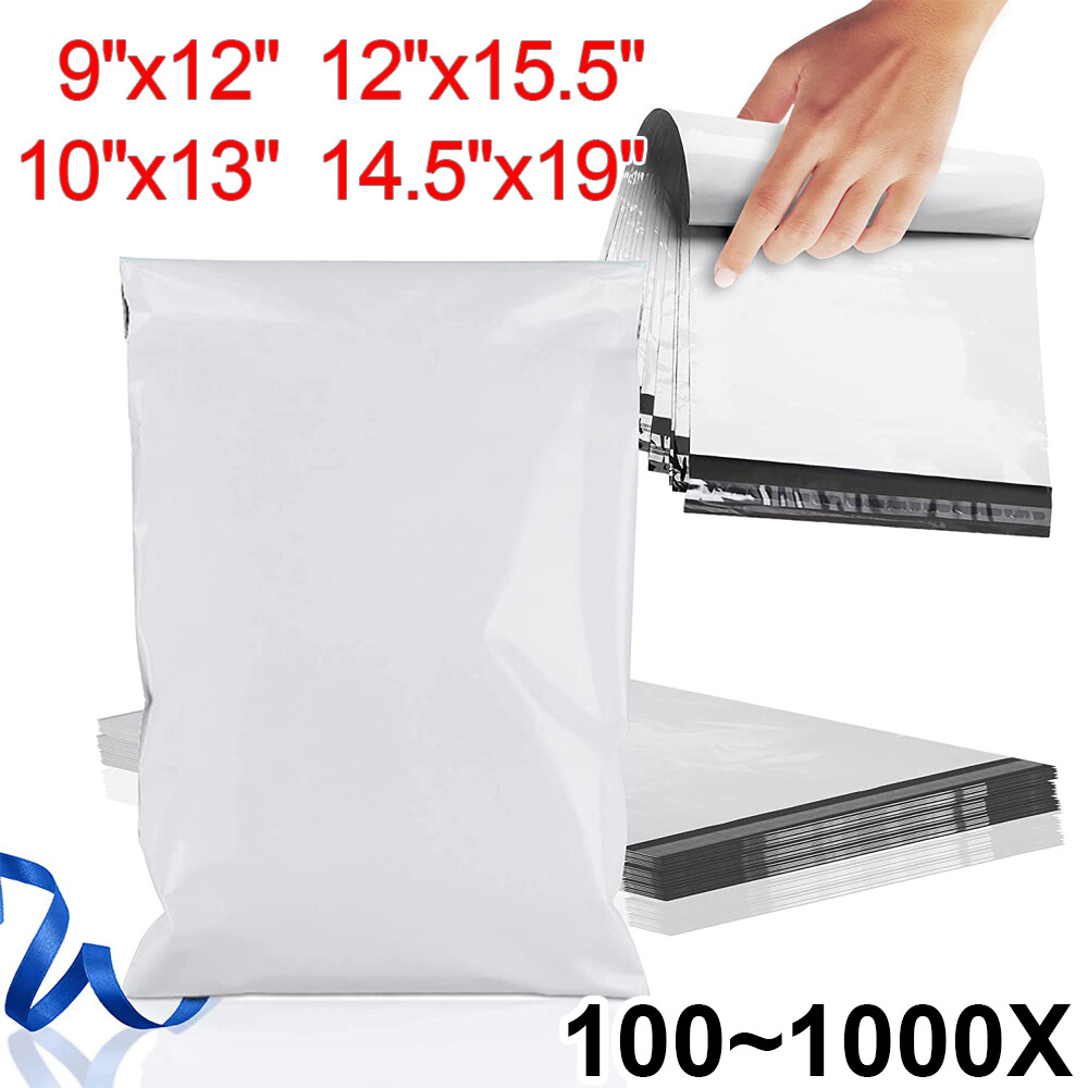 100-1000 Poly Mailers Shipping Bags Plastic Envelopes 9x12 10x13 12x15.5 14.5x19