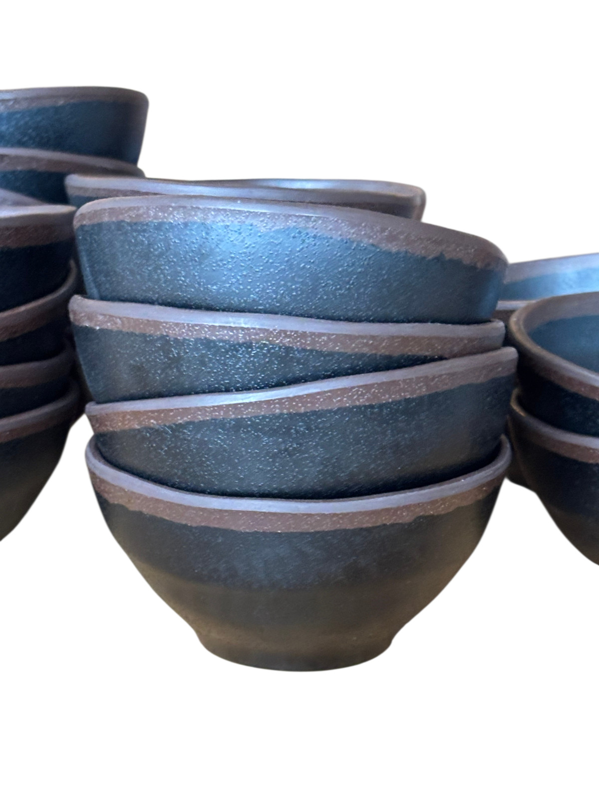 24 Count Delfin Grey Stone TM002 100% Melamine 4 1/4" 9.25 oz bowls