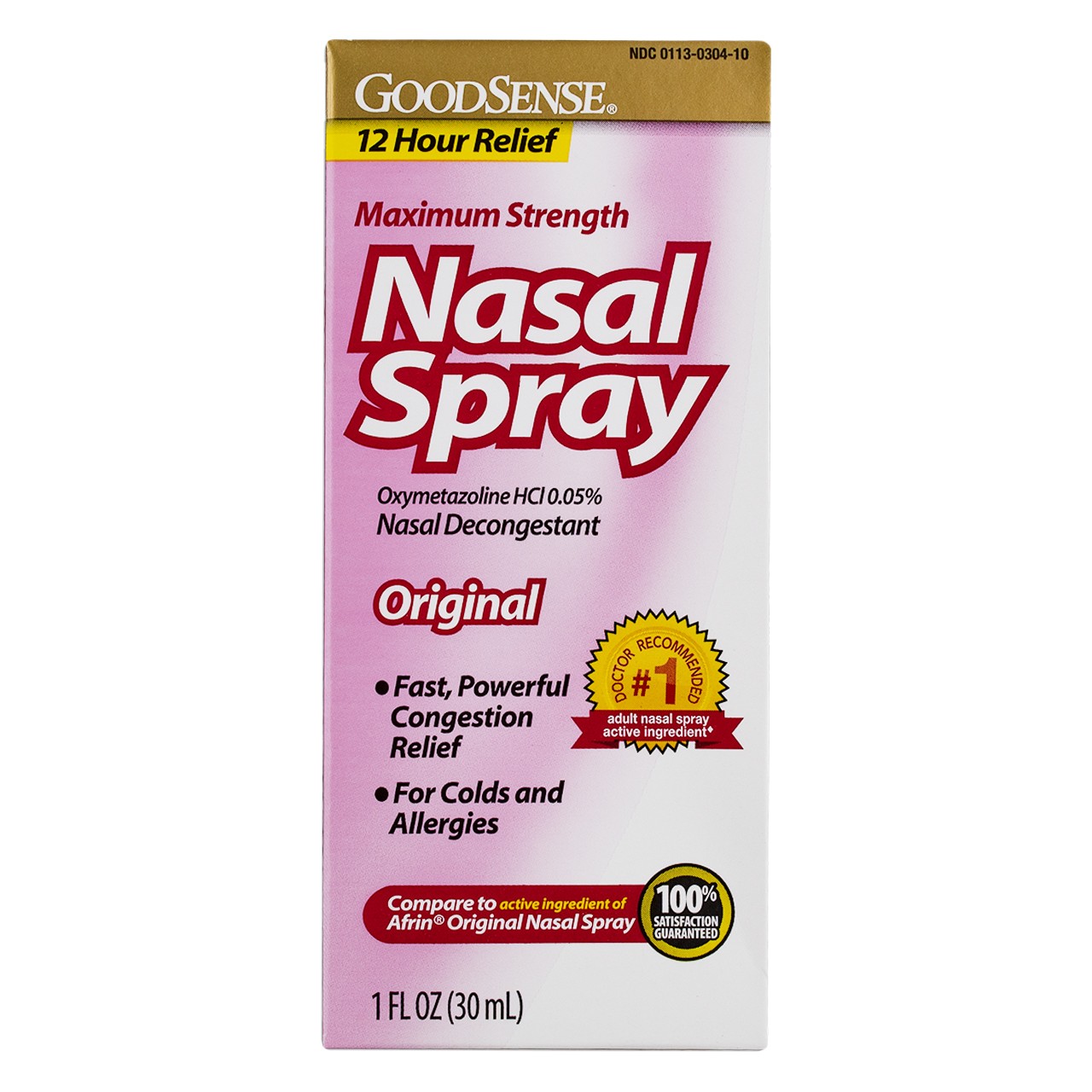 6 Pack GoodSense Nasal Decongestant Spray, 12-Hour Relief, 1 fl oz