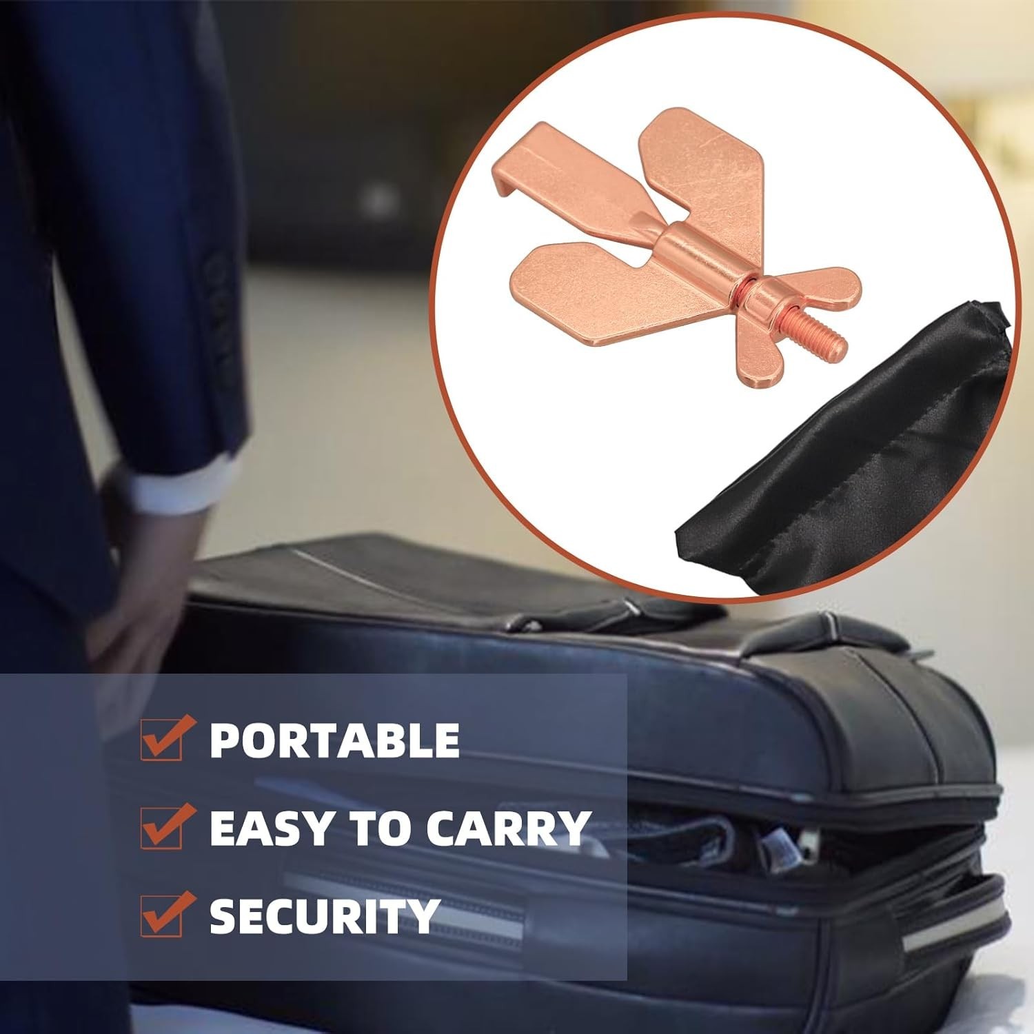 Steel Travel Portable Door Lock for Door Security Door Anti-Theft Stopper Door