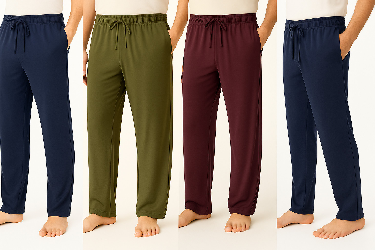 Mens Cotton Comfy Causal Lounge Sleep Pajamas PJ w/ Pockets Knit Pant S M L XL