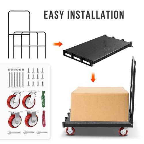 24″ x 37″ Heavy Duty Drywall Cart 2 in 1 Dolly Cart with Wheels 2200 LBS