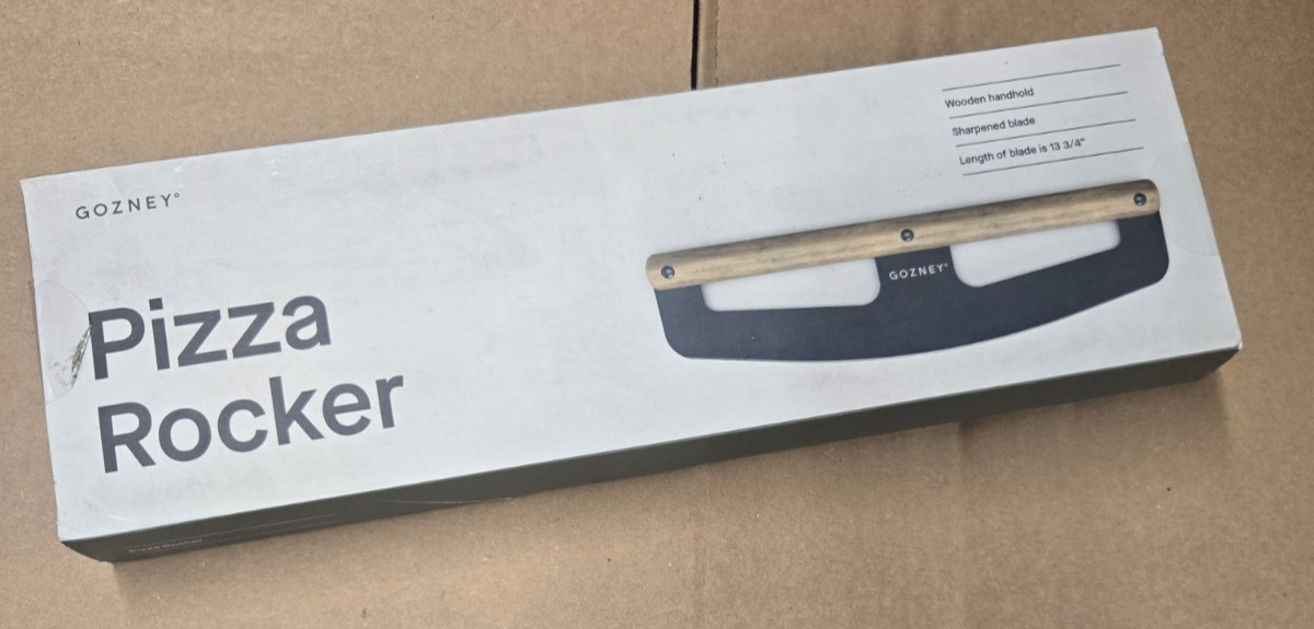 Gozney Pizza Rocker Stainless Steel & Wood Pizza Rocker Cutter AD1597 NEW IN BOX