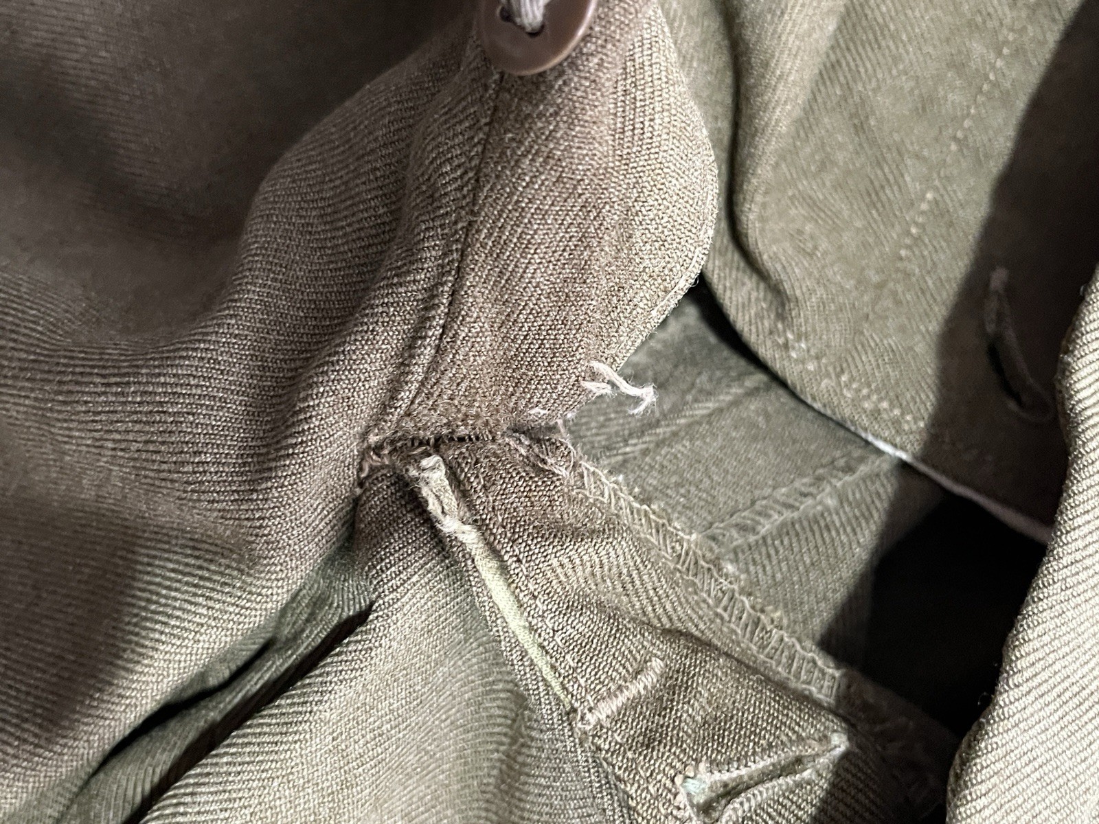 WWII WW2 US Army Light Shade Wool Field Trousers 1942 34x31 Gas Flap Mustard OD