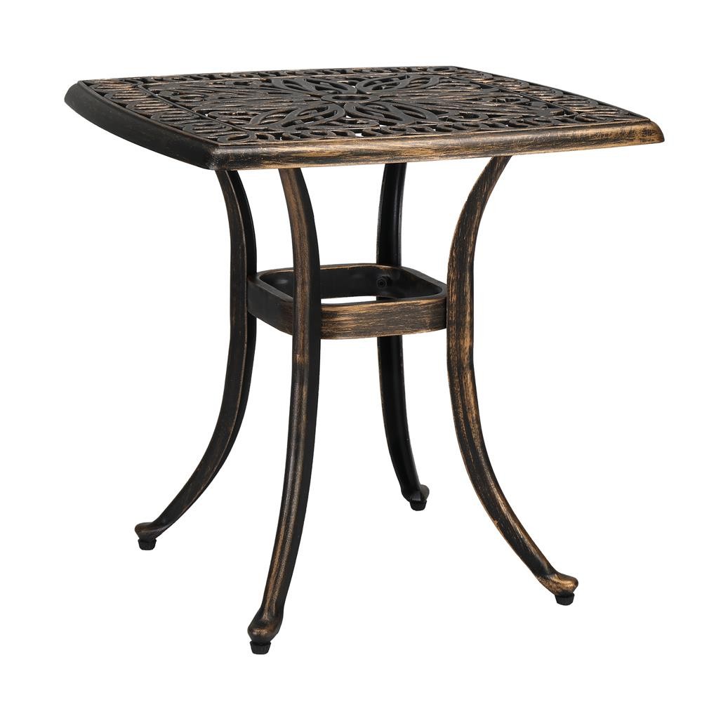 Coffee Dining Table 21inch Square Garden Cast Aluminum Table for Outdoor Garden