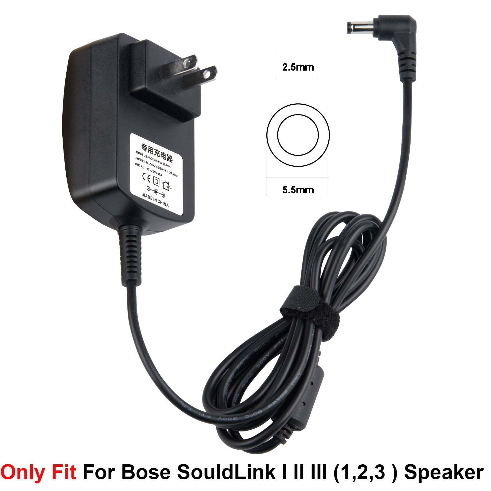 AC/DC Adapter Charger Power Cord For Bose Soundlink I, II, III, 17-20V Speaker
