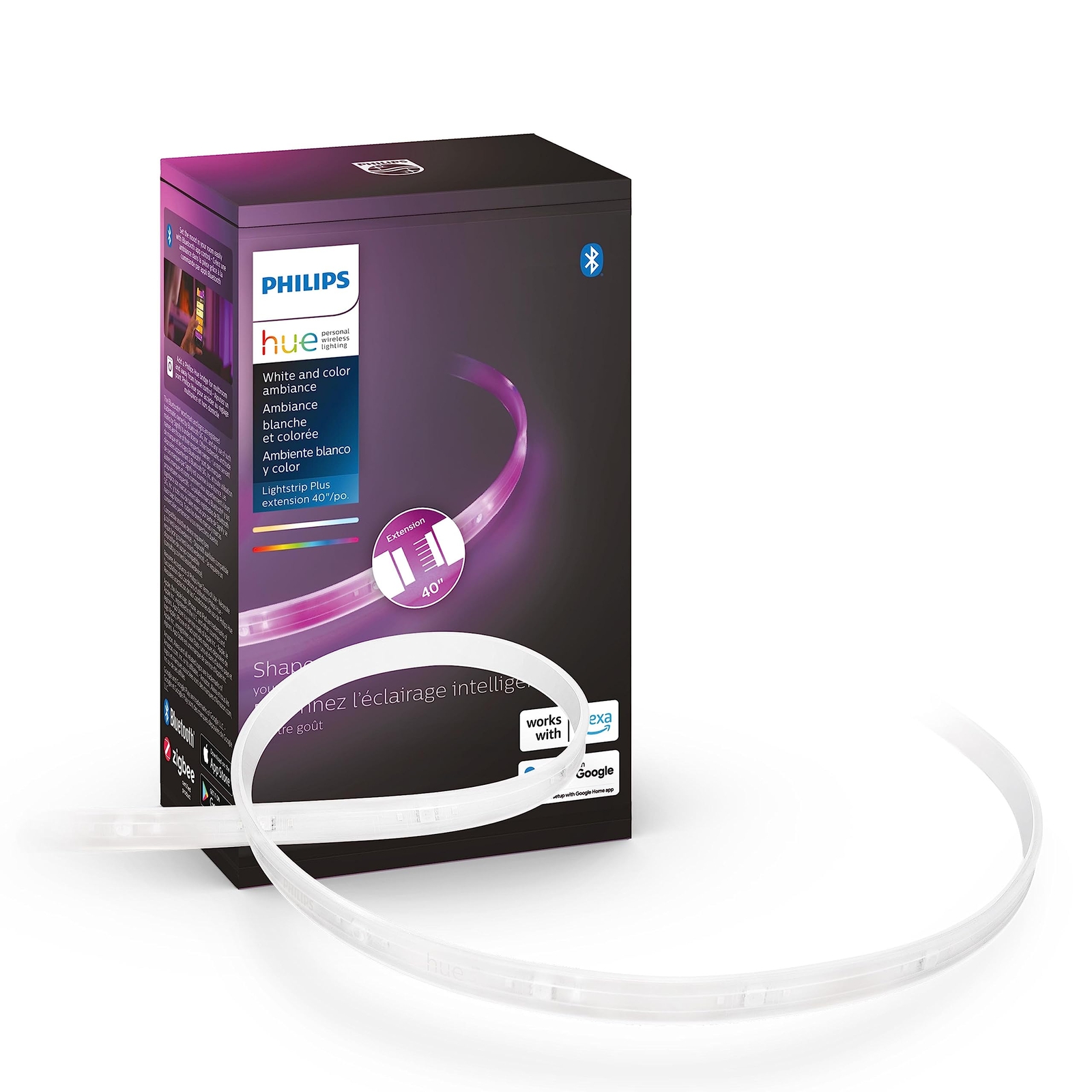 Philips Hue Indoor 3-Foot Smart LED Light Strip Plus Extension - Color-Changing