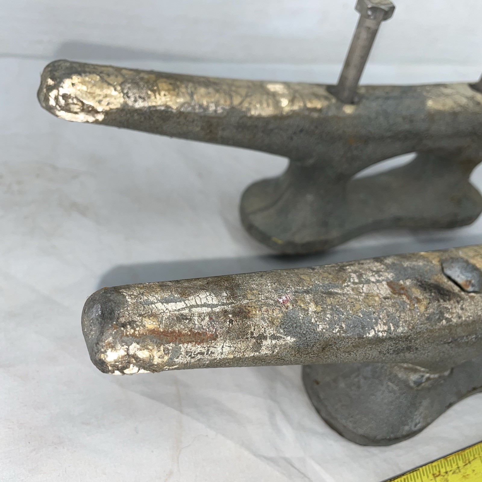 Pair Vintage 14” Boat Dock Cleats Cast Iron Marine Hardware Wilcox Crittinsen