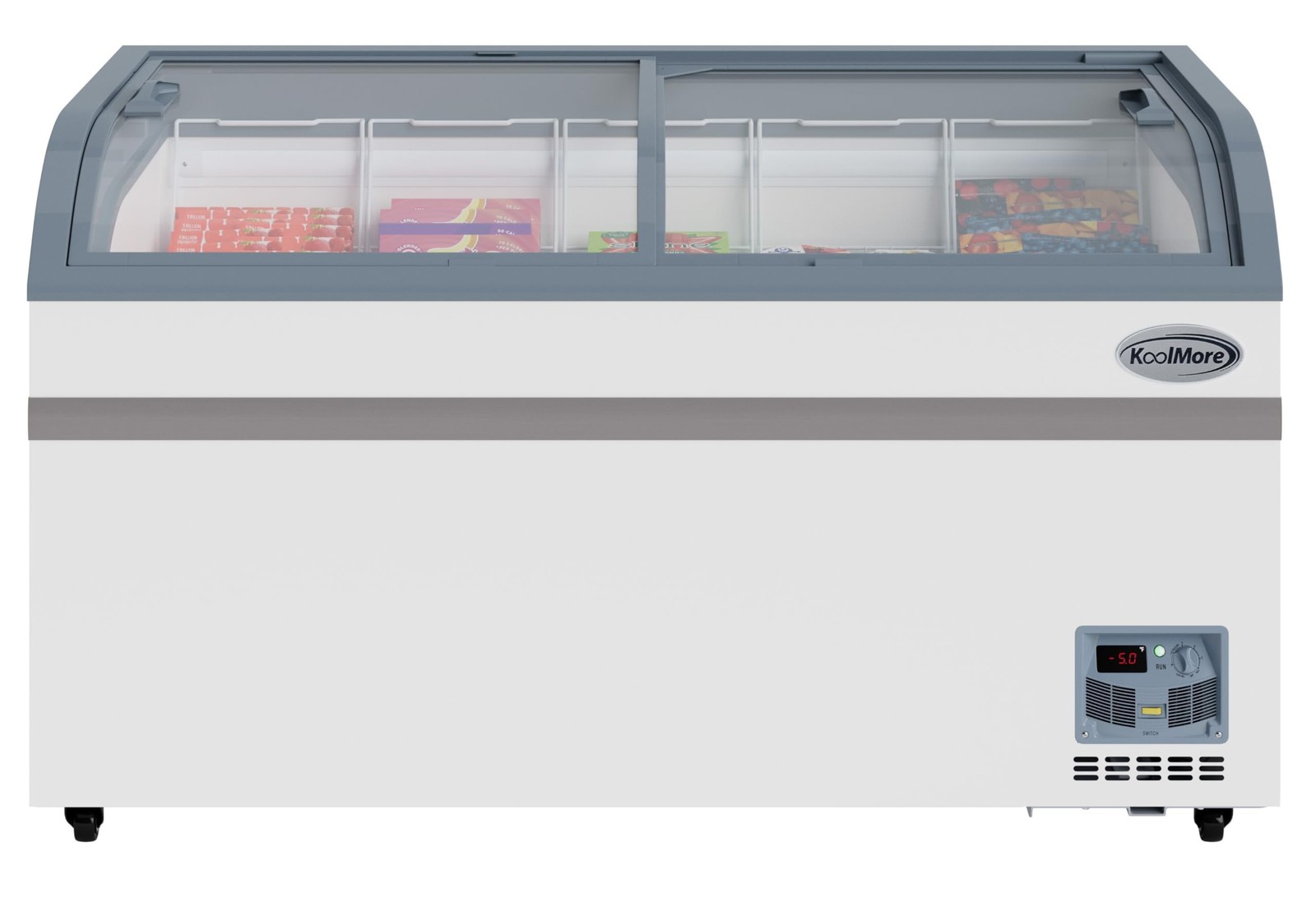 KoolMore 58-inch Manual Defrost Island  14 cu. ft. in White, ETL (KM-ISCF-58MD)