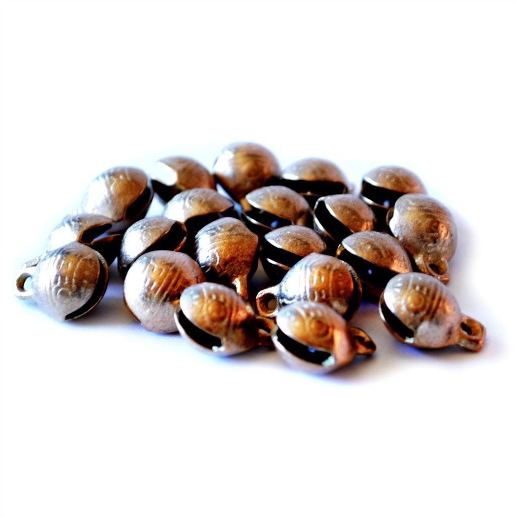 TIBETAN BRASS BELLS LOT of 20 14mm Bead Craft Temple Herding Tiny Metal Ethnic