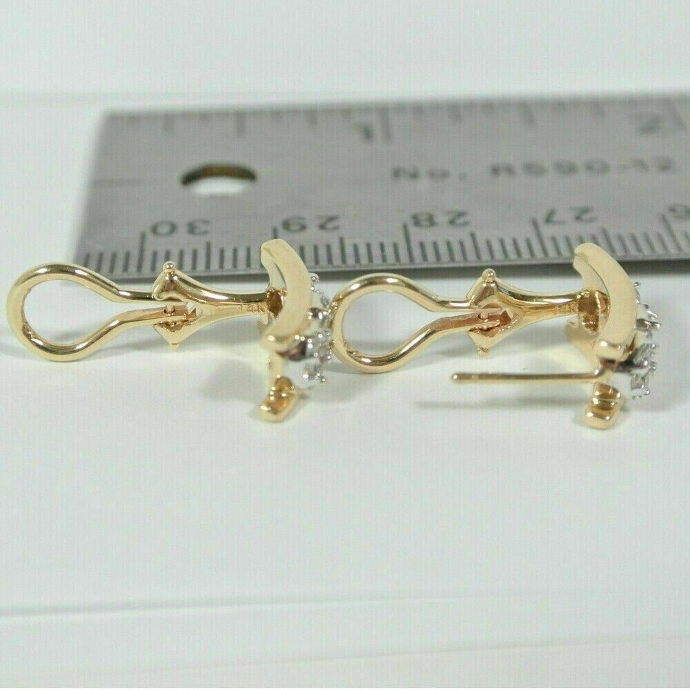 2.00 Ct Round Cut VVS1/D Diamond Huggie Hoop Earrings 14K Yellow Gold Finish