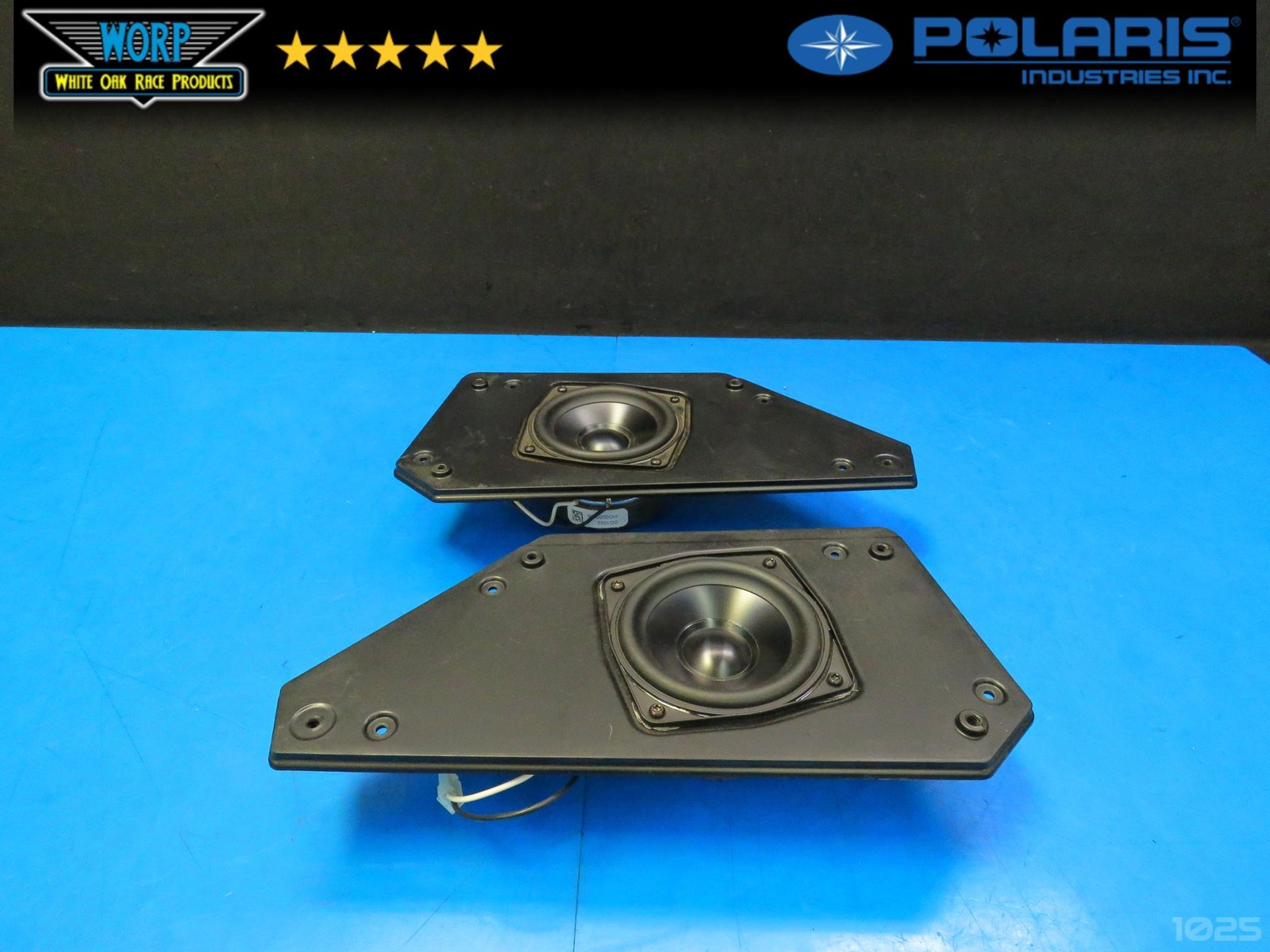 24-25 POLARIS XPEDITION MID WOOFER SET W/ MOUNTS GRILLES SPEAKERS GENUINE OEM