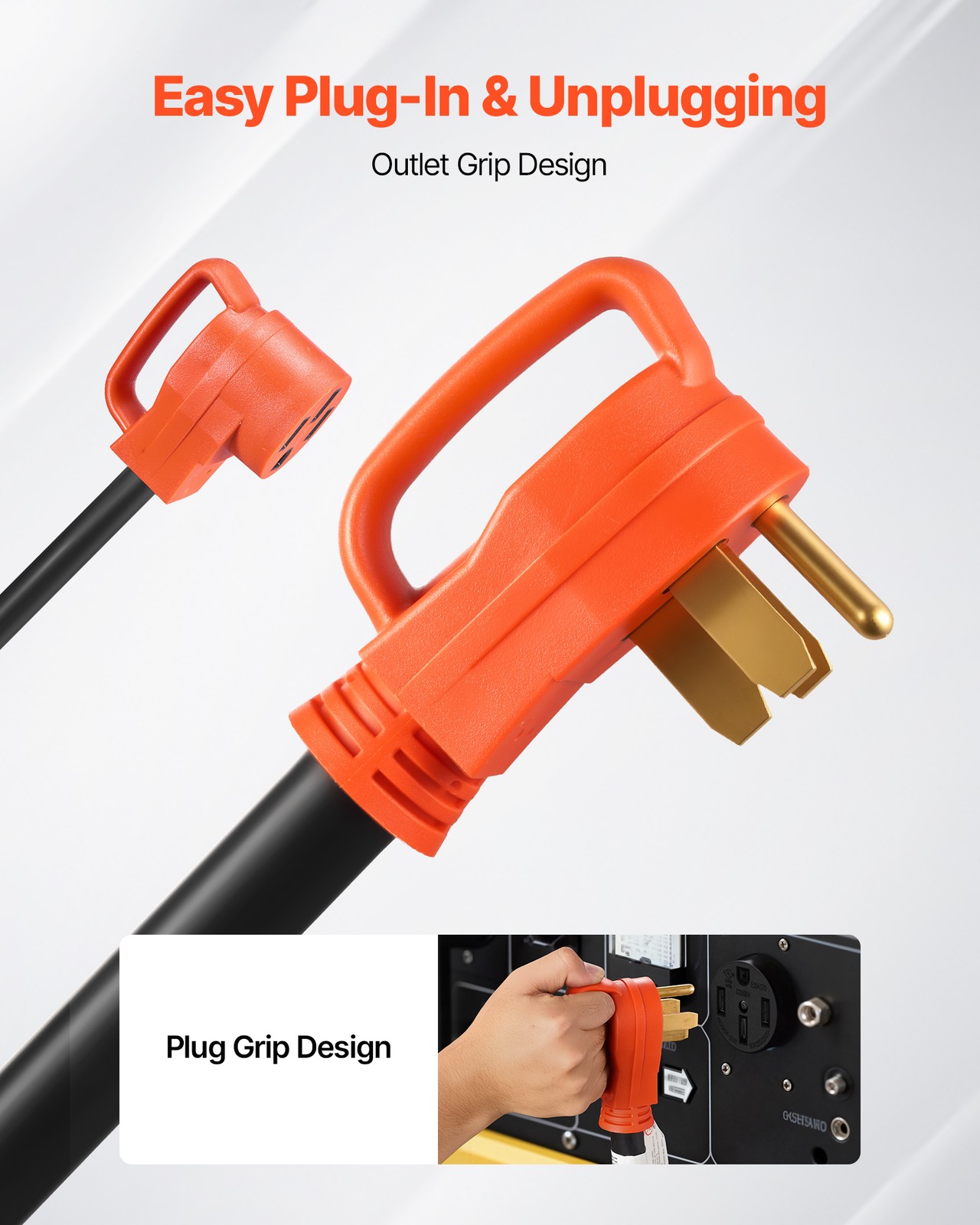 VEVOR Y Splitter Adapter Cord 50 Amp NEMA 14-50 4 Prong 240V Splitter for RV EV