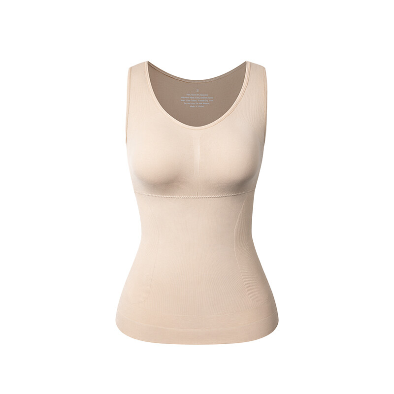 Shapewear Camisoles with Built in Bra Tummy Control Body Shaper Padded Tank Tops