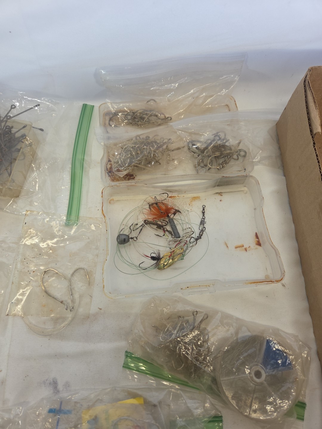 Large Lot Of Misc Fishing Hooks Tackle Trout Salmon Bass New And Used