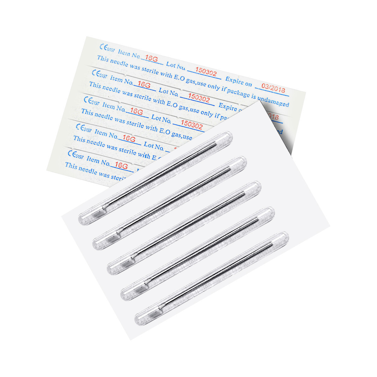 Pack of 10 Piercing Needles Surgical Steel Sterile Disposable Piercing Needles