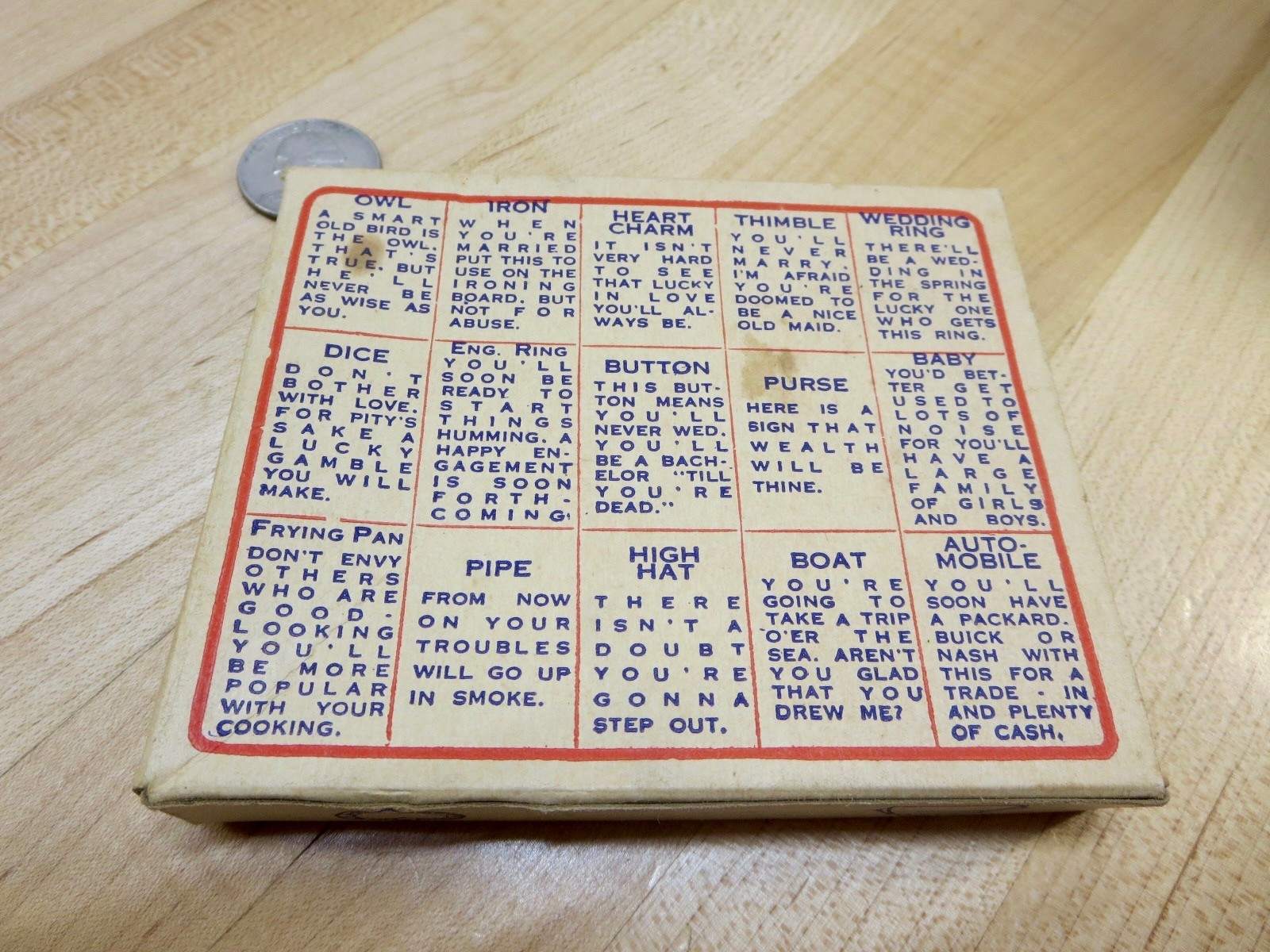 Vintage Fortune Telling Birthday Cake Set MINT BOX! w/ 2 Charms