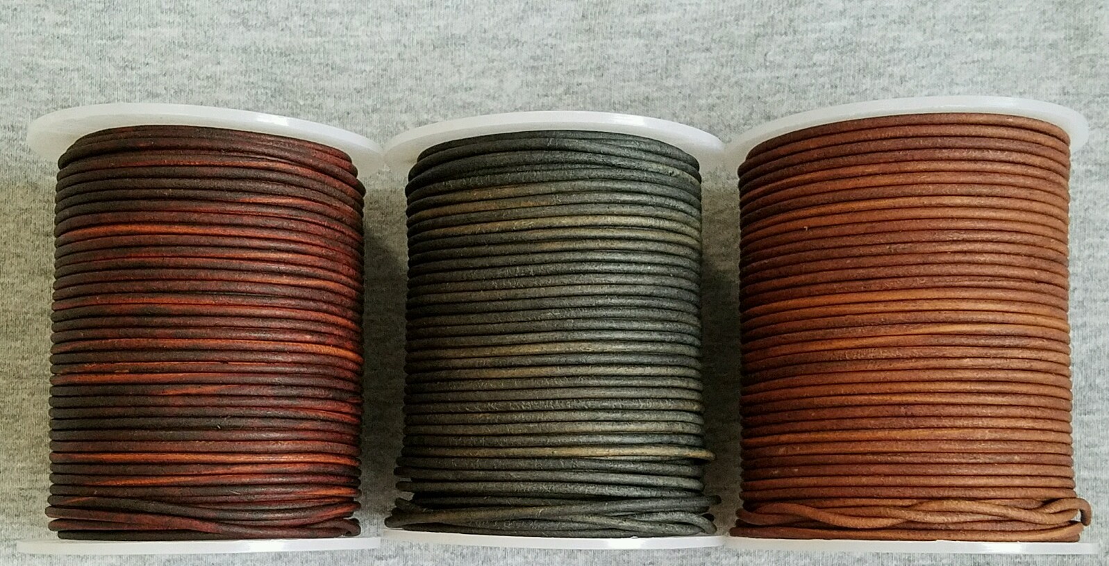 Round Leather Cord Antique Distressed Various Colors Lengths Widths 1mm 2mm 3mm