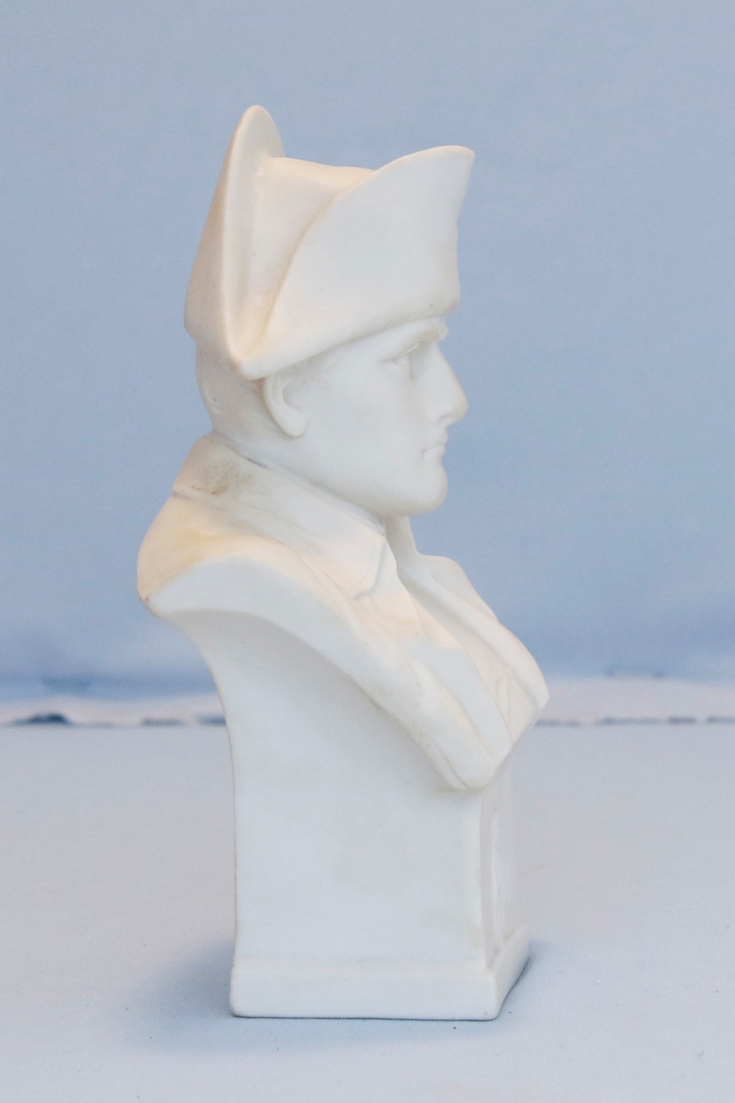 Antique White Bisque Porcelain Napoleon Bonaparte Bust Waterloo France