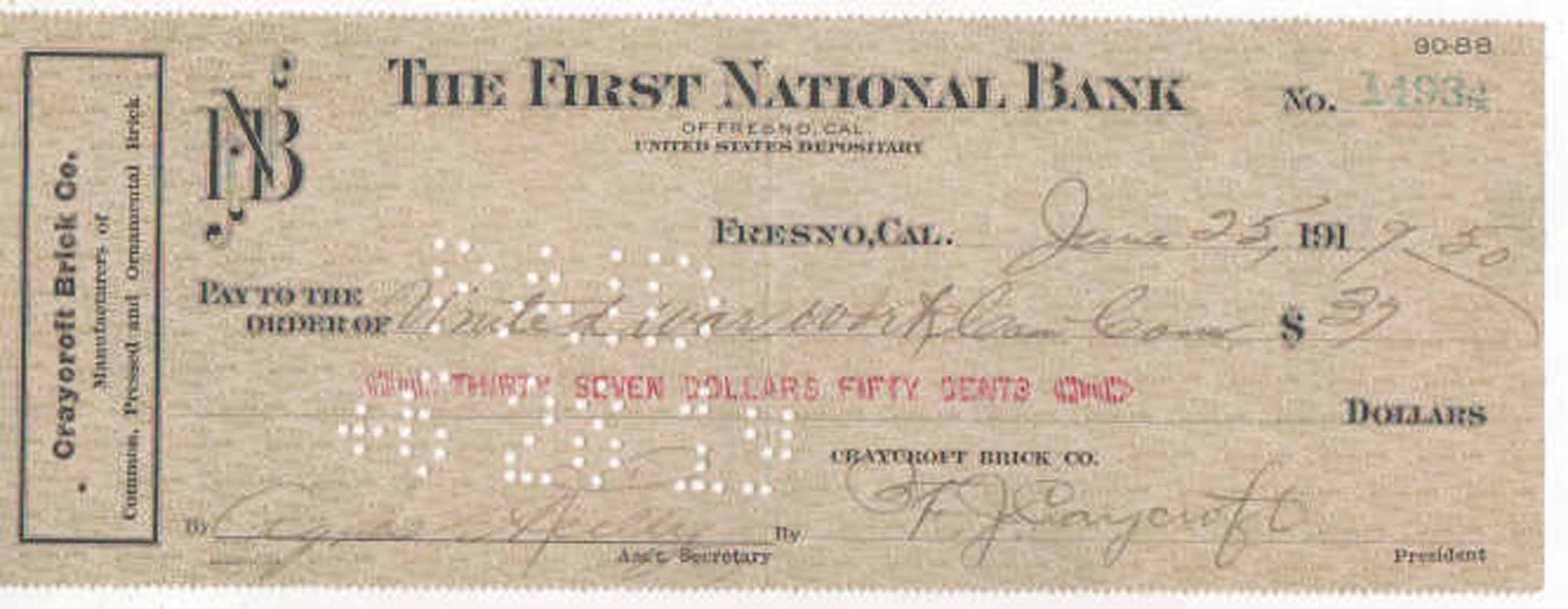 WWI 1917-19 FRESNO COUNTY WAR FUND COMMITTEE LETTER +WAR WORK CAMPAIGN DOCS