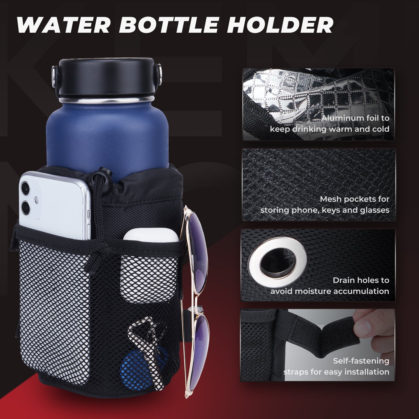 KEMiMOTO ATV Fender Bag Pack Luggage Storage Cargo Black For Sportsman Yamaha