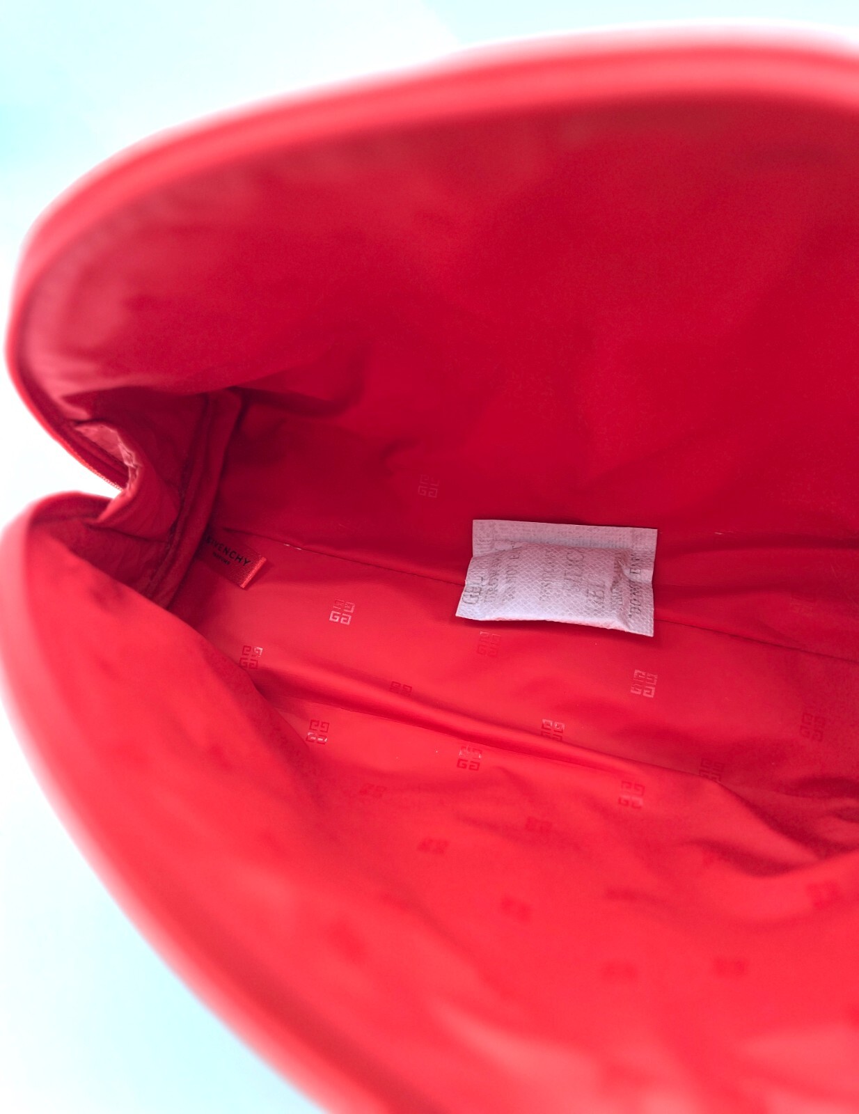 New! Givenchy Faux Leather Pouch Clutch Cosmetic Makeup Bag ~ Red