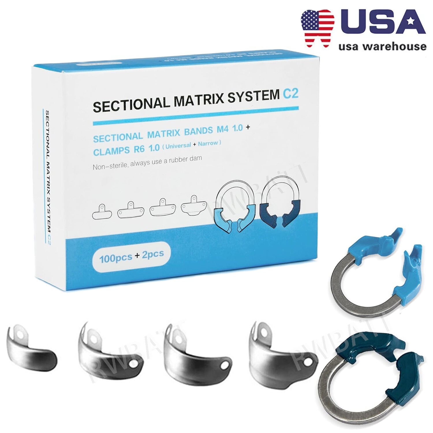 Dental Matrix Bands Ring Sectional Matrice Clamp Fit Garrison Palodent V3 System