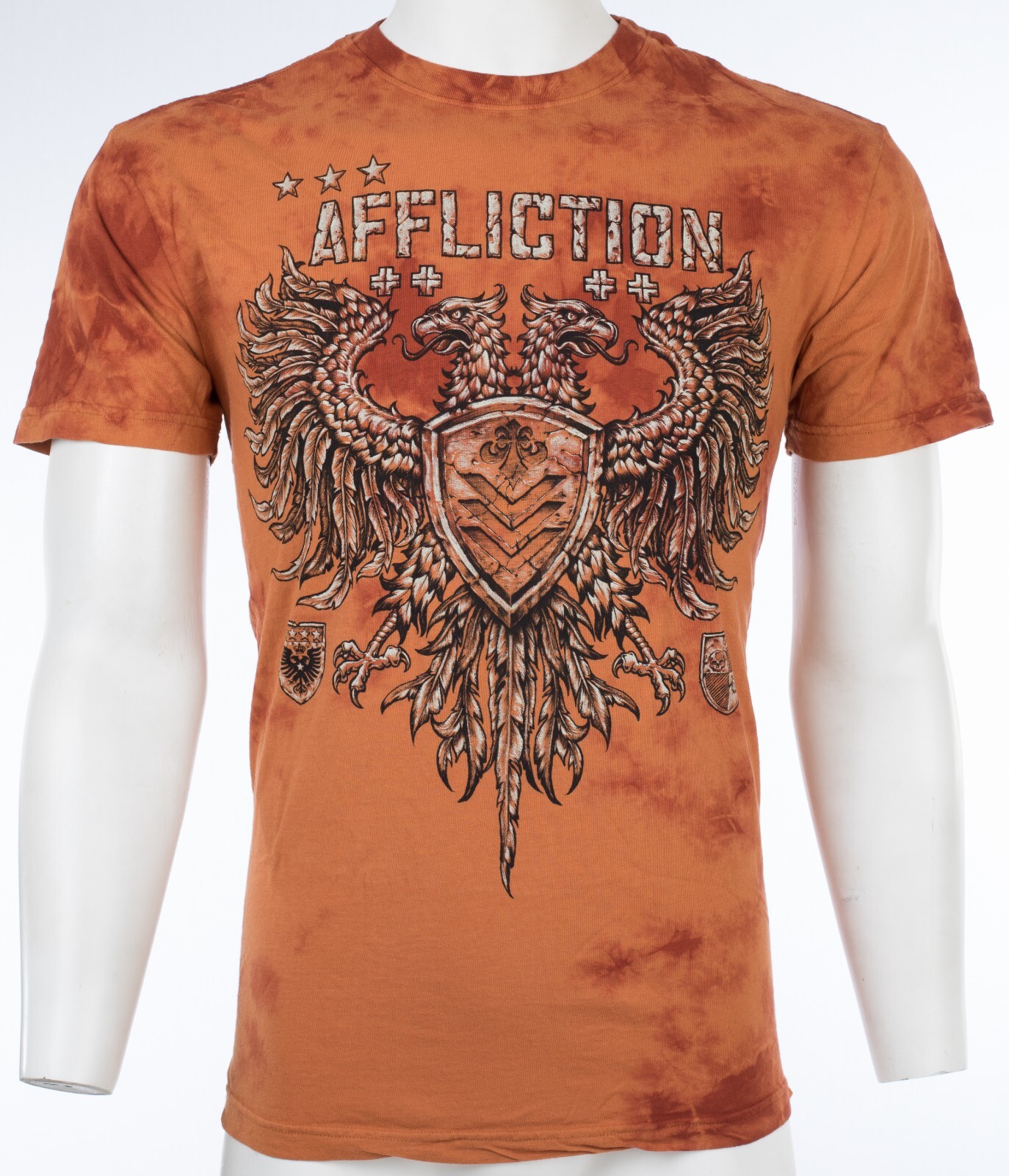 Affliction Value Chalkboard Eagle Orange Slim Fit Y2K T-Shirt