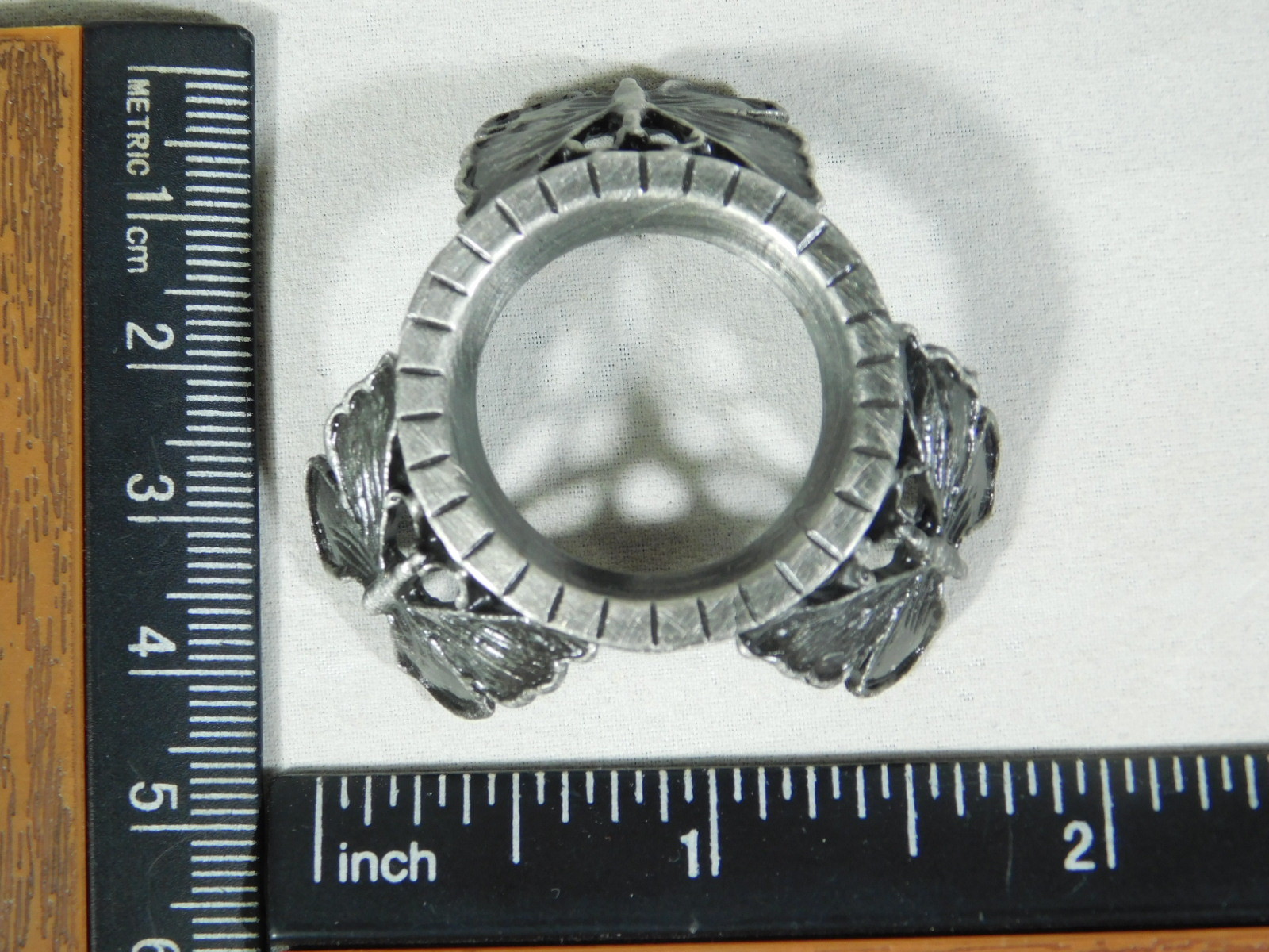 Sphere Display Stand Butterfly Design Small Size Pewter Color