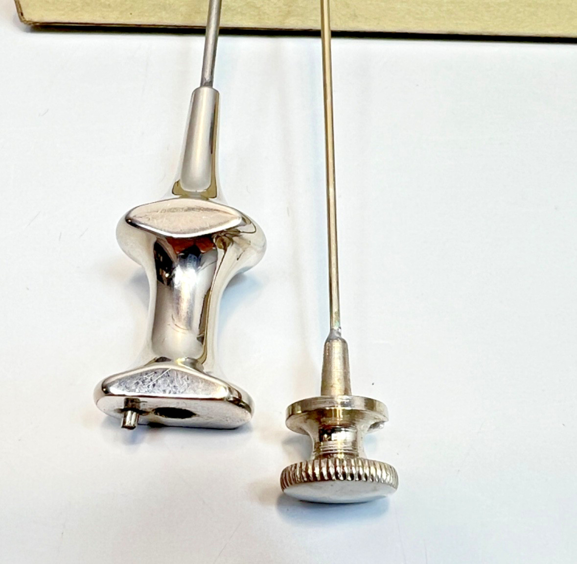 2x Big Antique Medical Blood Letting Surgery Transfusion Needles Trockar 5.5''