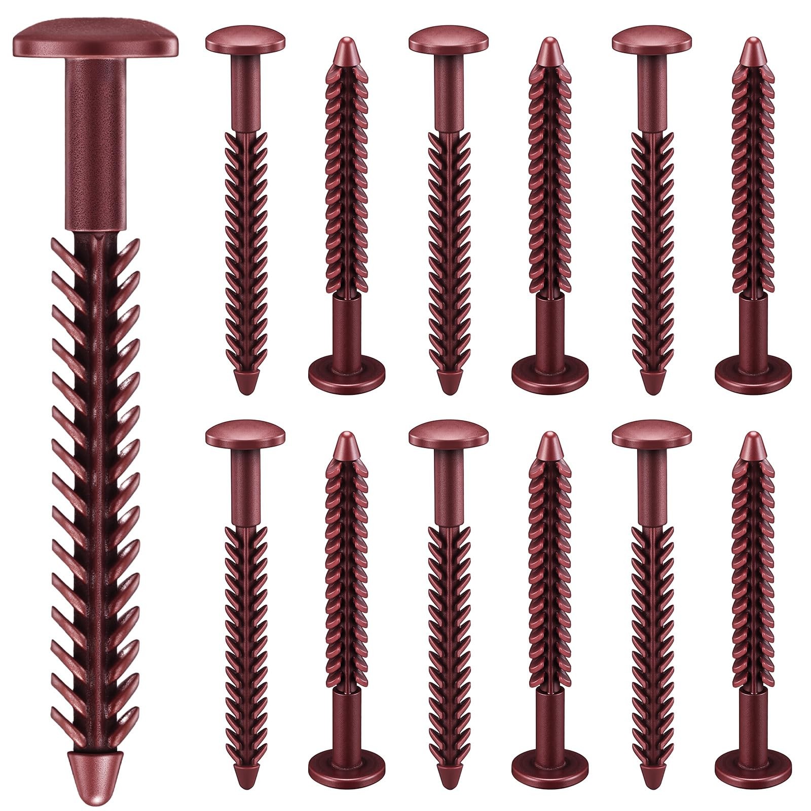 MorningRo 12 Pack Vinyl Shutter Fasteners Plastic Screws Burgundy Red