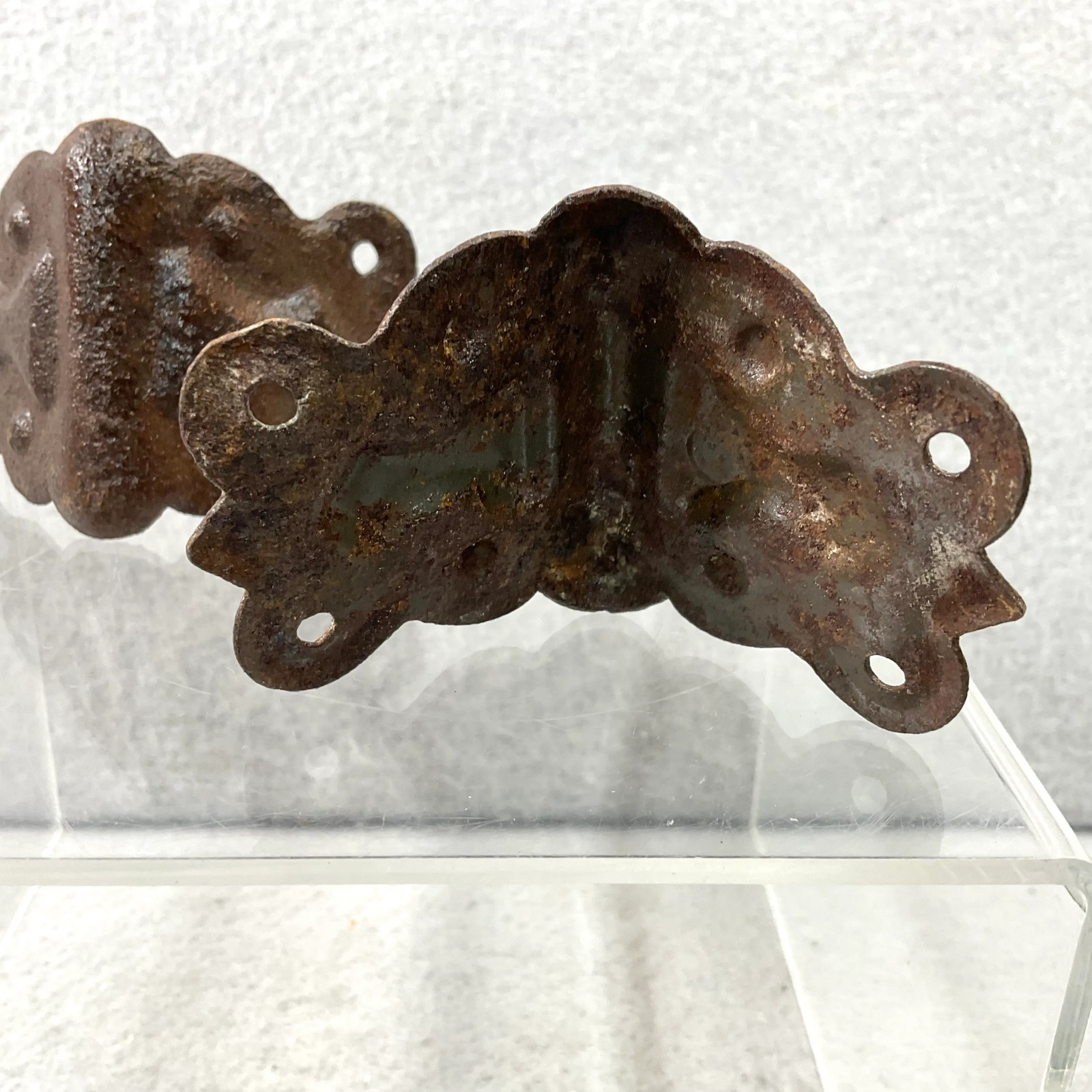 Vintage Cast Iron Corner Braces Protectors Hardware Furniture Trunk Lot of 8