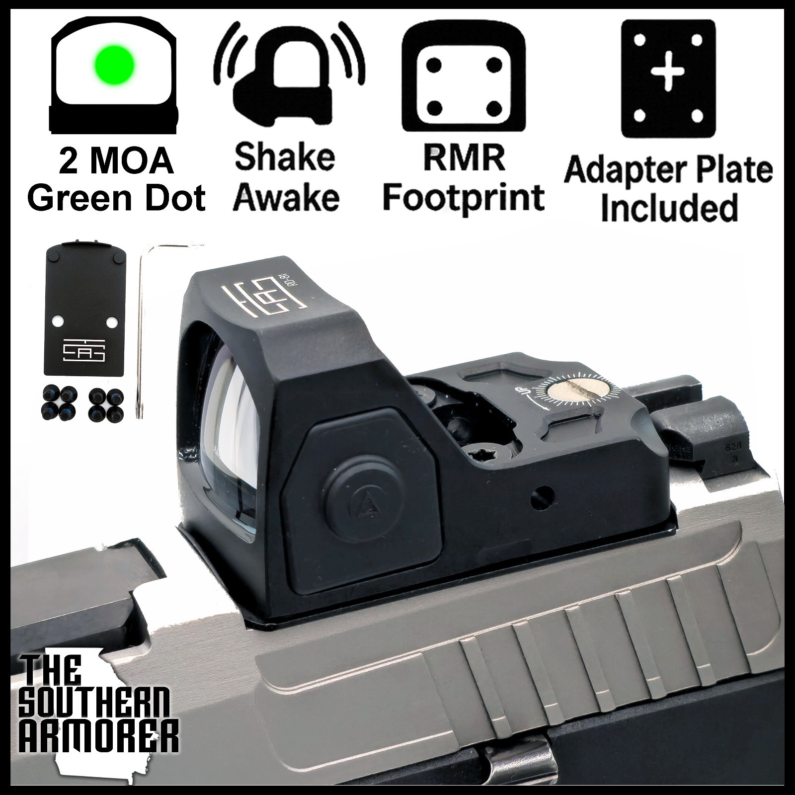 Green Dot Shake Awake Optic Sight + Adapter for CZ P-10 C F S Optic Ready