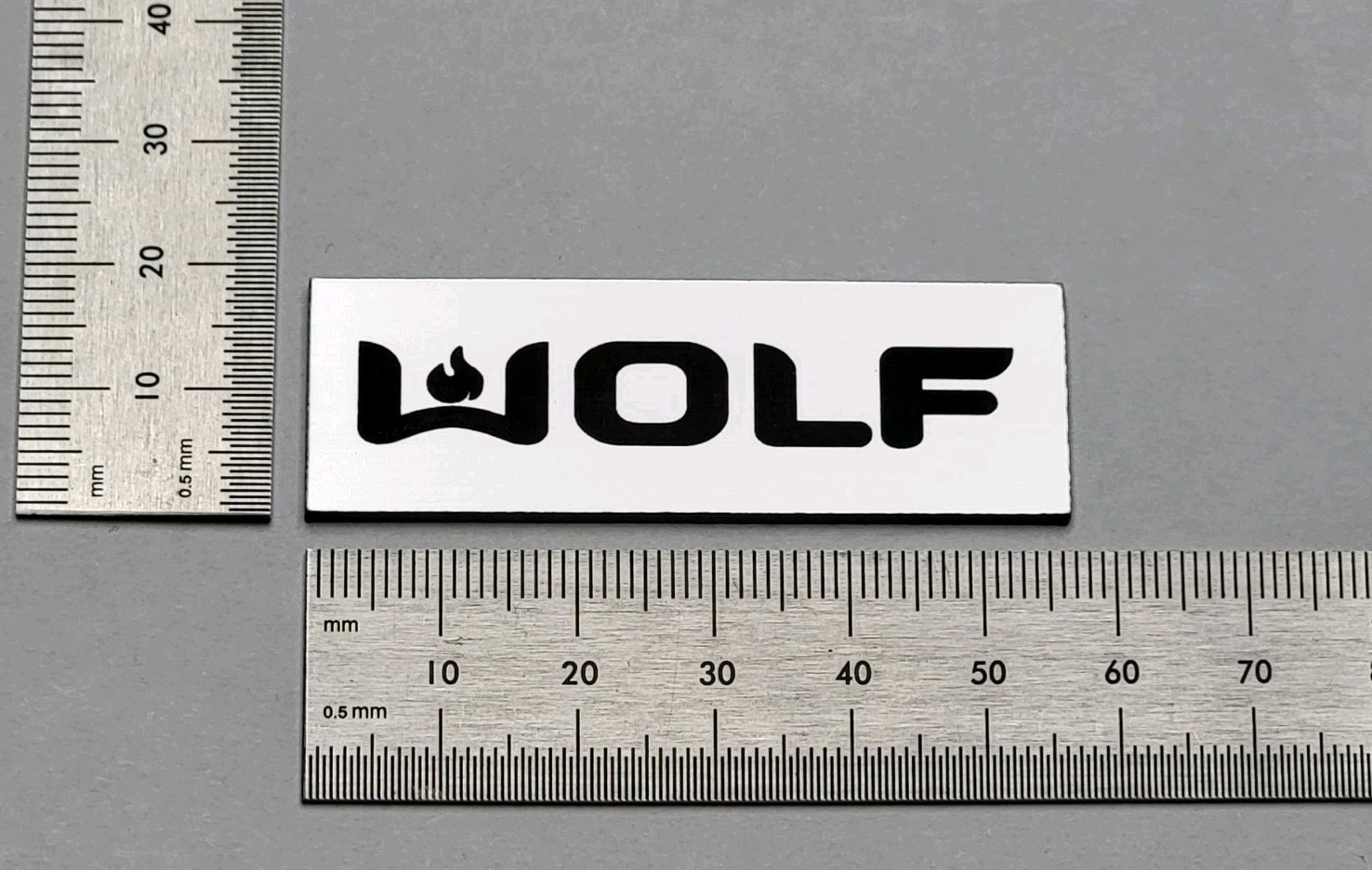 Wolf Custom 2.25 Inch Emblem Logo Nameplate With Adhesive
