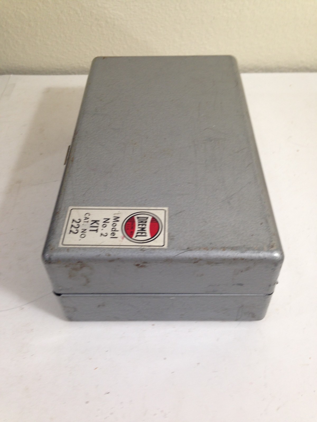 Vintage Dremel Model No 2 KIT Cat. No 222 No 2 metal box BOX ONLY gray hammered