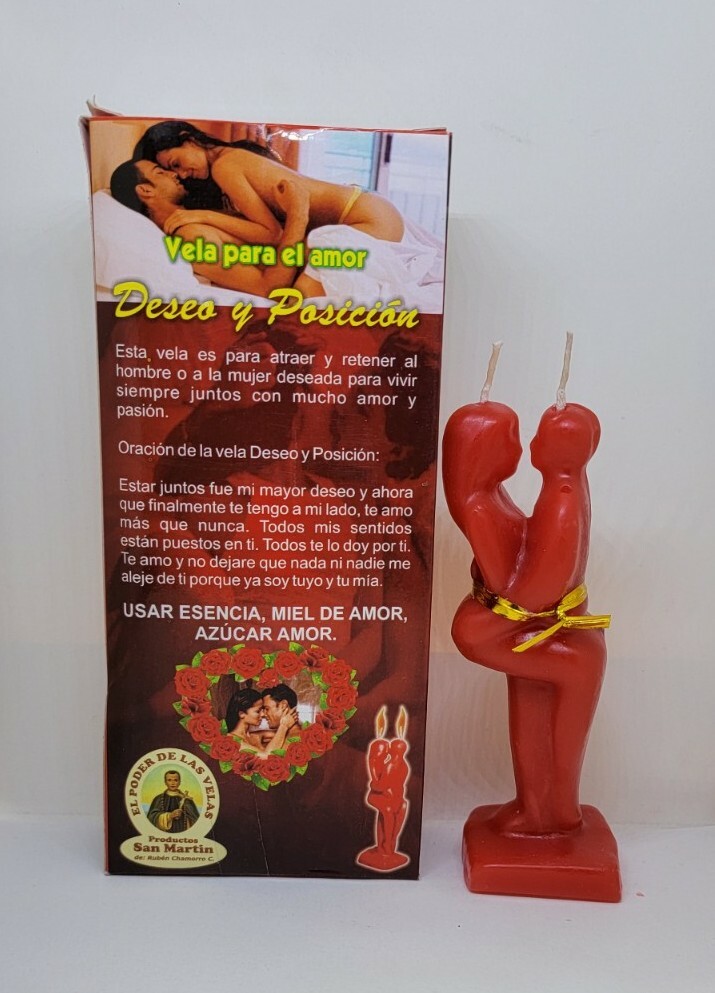 VELA PARA EL AMOR 5" DESEO Y POSICION TENLO A TUS PIES INSTRUCCIONES Y AMULETO