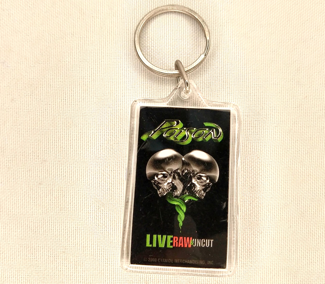 Vintage POISON Live Raw & Uncut Keychain 2008 Cyanide Merch