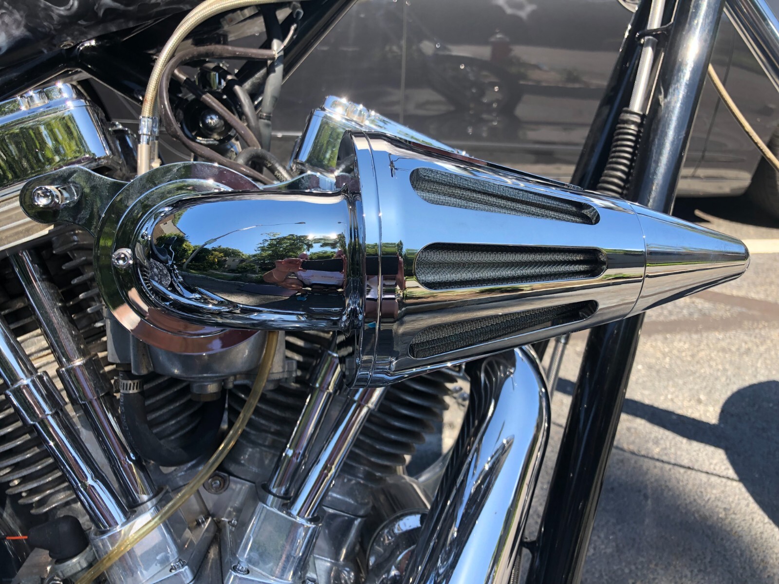BIG DOG MOTORCYCLES OEM CHROME SPIKE AIR CLEANER w/ FILTER 117" 2005-2011 MODELS