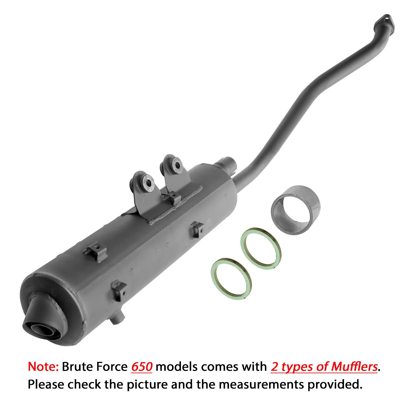 Exhaust Muffler W/Gasket For Kawasaki Brute Force 650 KVF650D KVF650 D 4X4 05-13