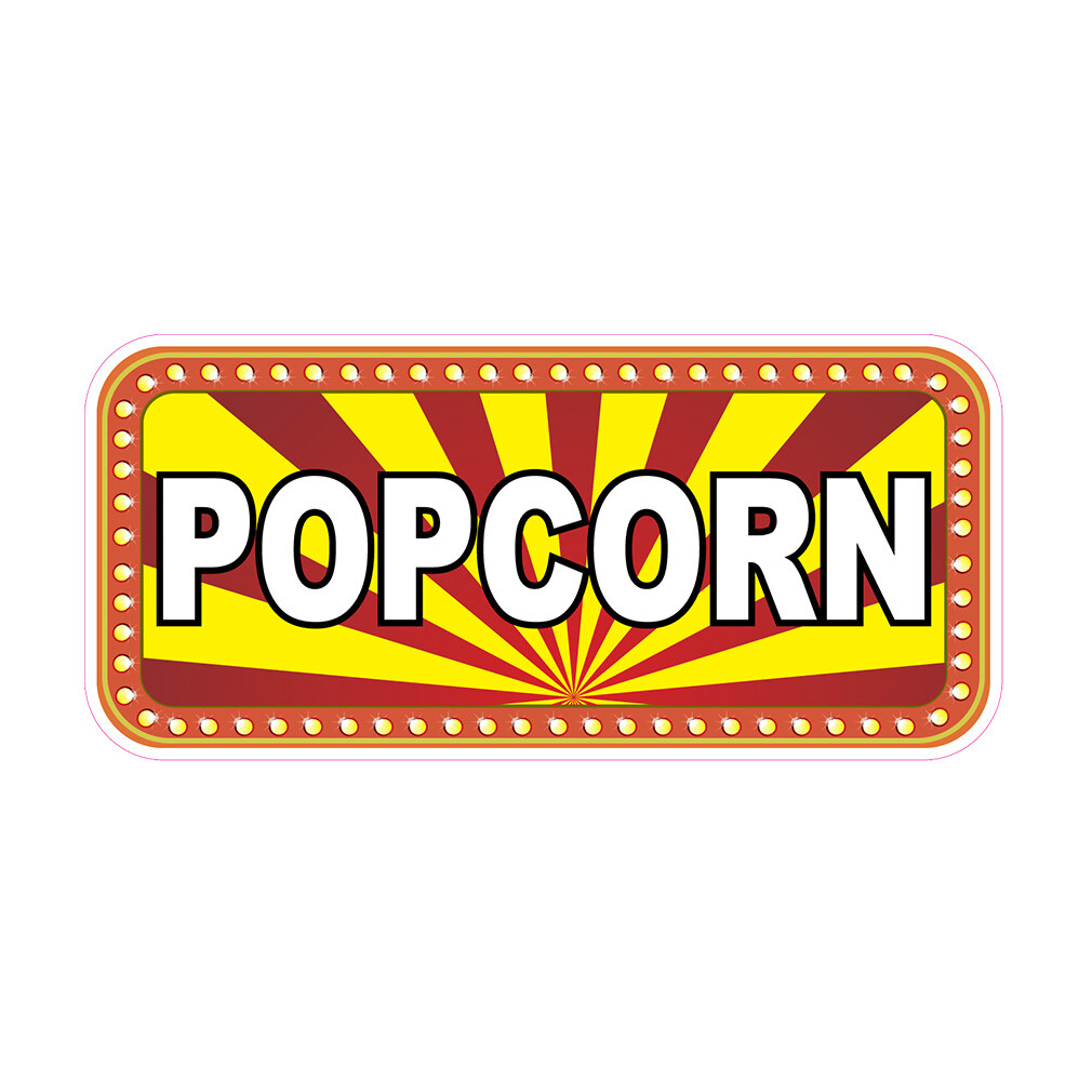 Food Truck Decals Popcorn Style E Restaurant & Food Concession Sign White
