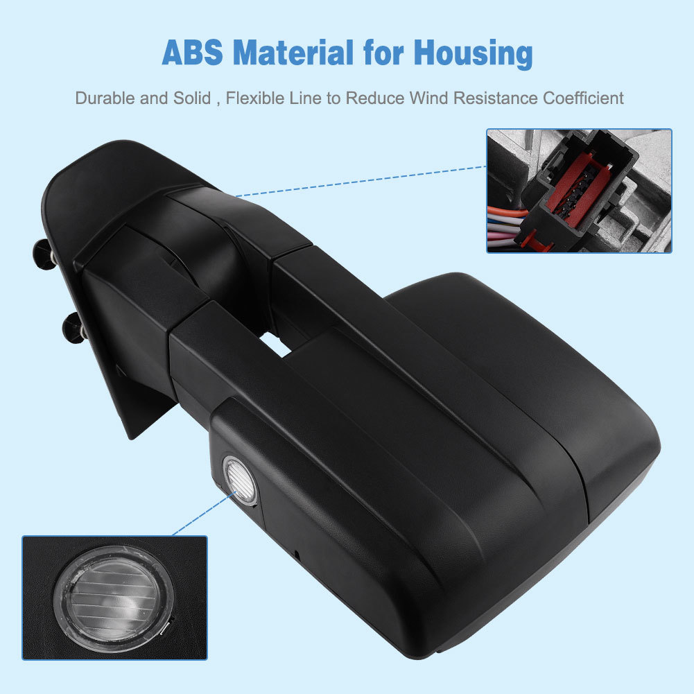 Tow Mirrors for 2004-2006 Ford F150 F-150 Power Heated Puddle Light Turn Signals