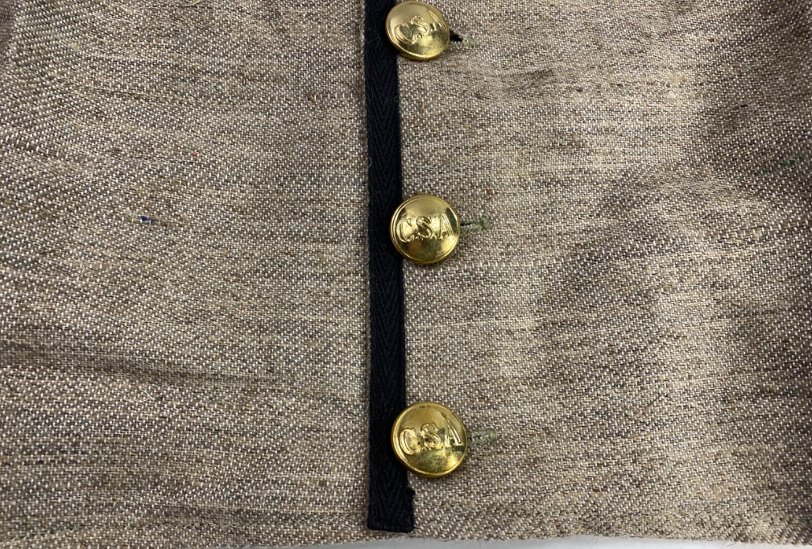 CIVIL WAR CS CSA CONFEDERATE INFANTRY JEAN WOOL SHELL JACKET-SIZE 3, 46-48R