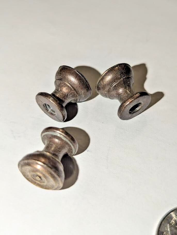 Tiny Vintage Look Cabinet Drawer/Door Pull Antique Bronze Finish
