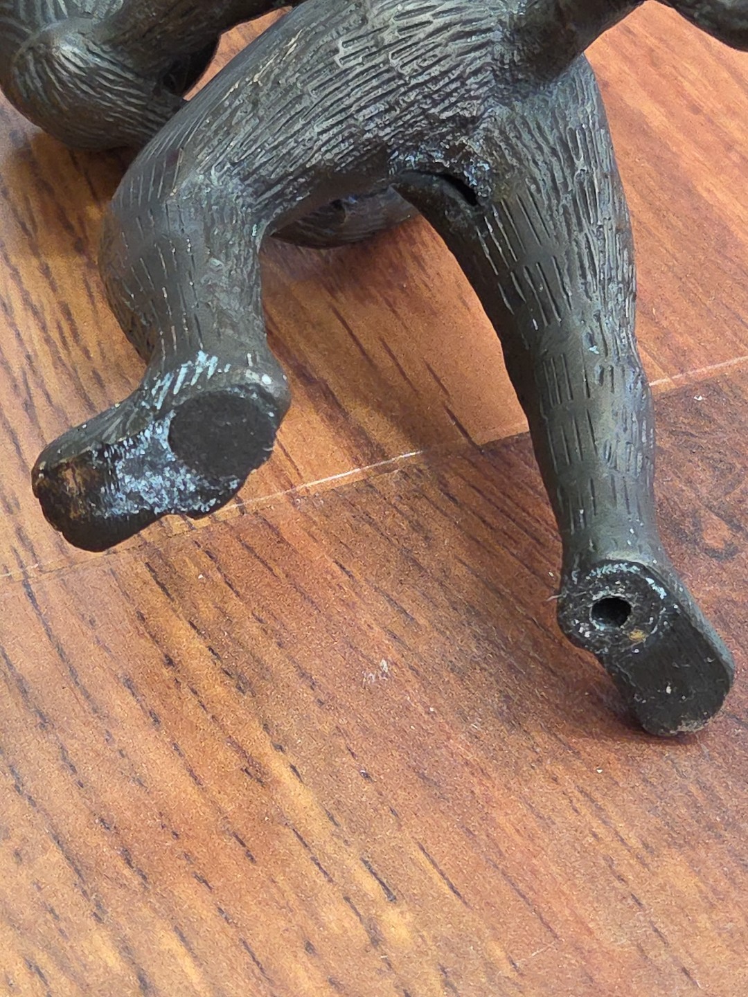 Antique Vienna Bronze Monkey Sculpture with Candle Holder 6.5" #2