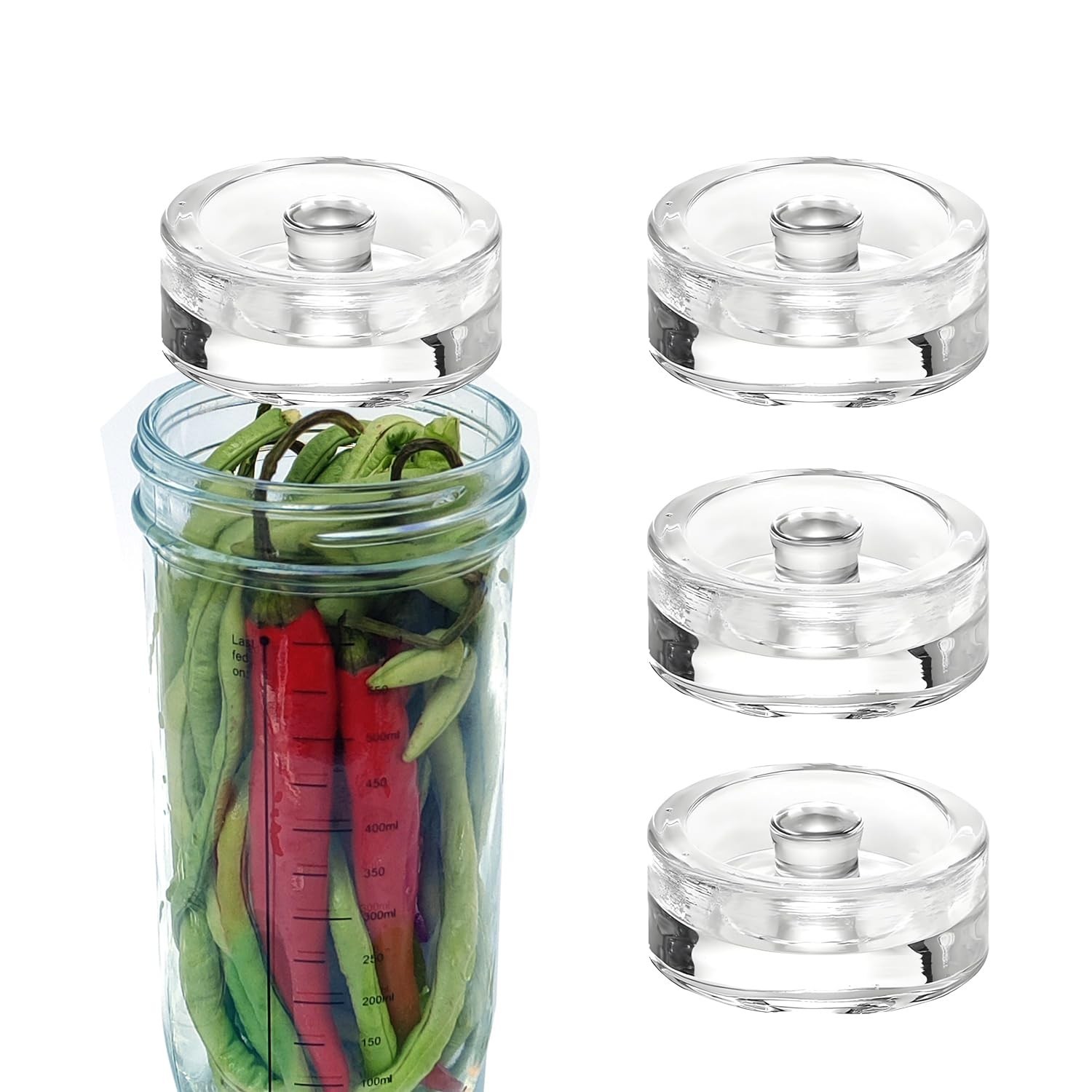 1 pack Glass Weights and 2 Fermentation Airlock Lids for Wide Mouth Mason Jar...