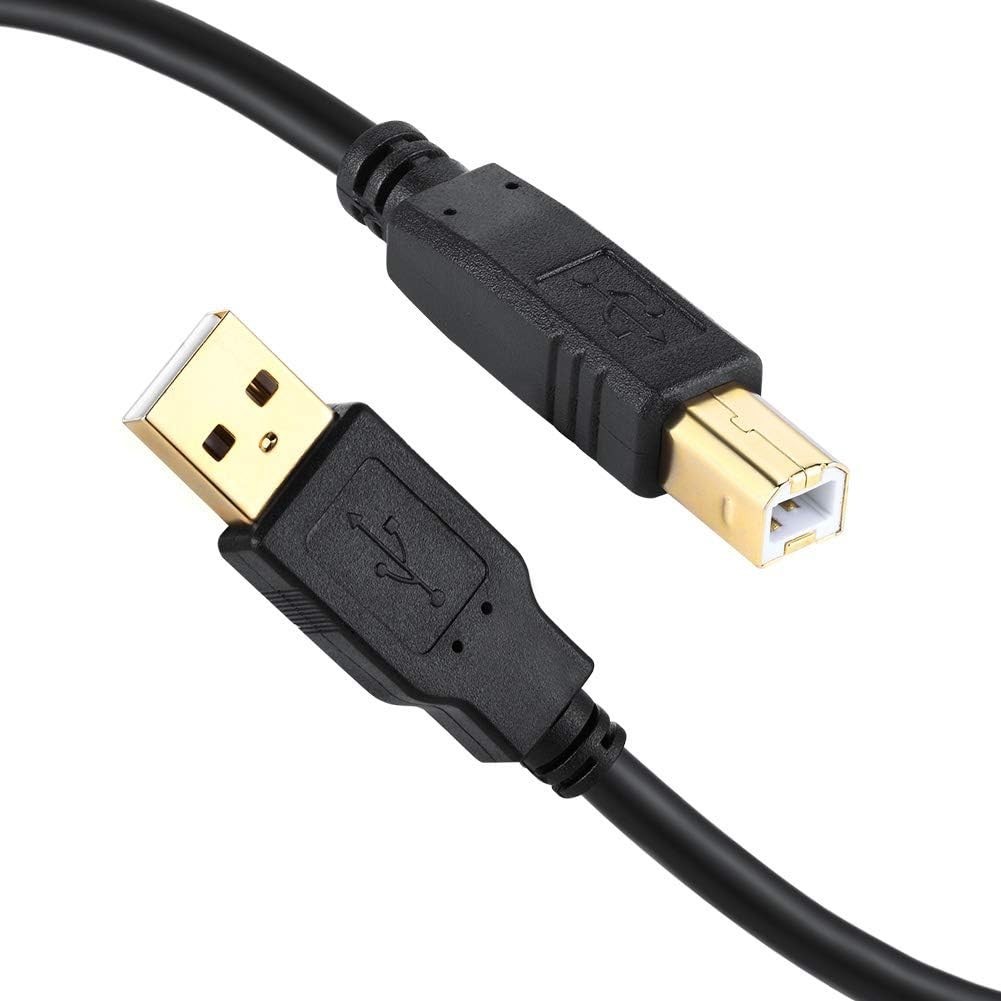 6 Ft, Printer Cable with 480 Mbps Transfer Speed for Printer, USB-A to USB-B 2.0