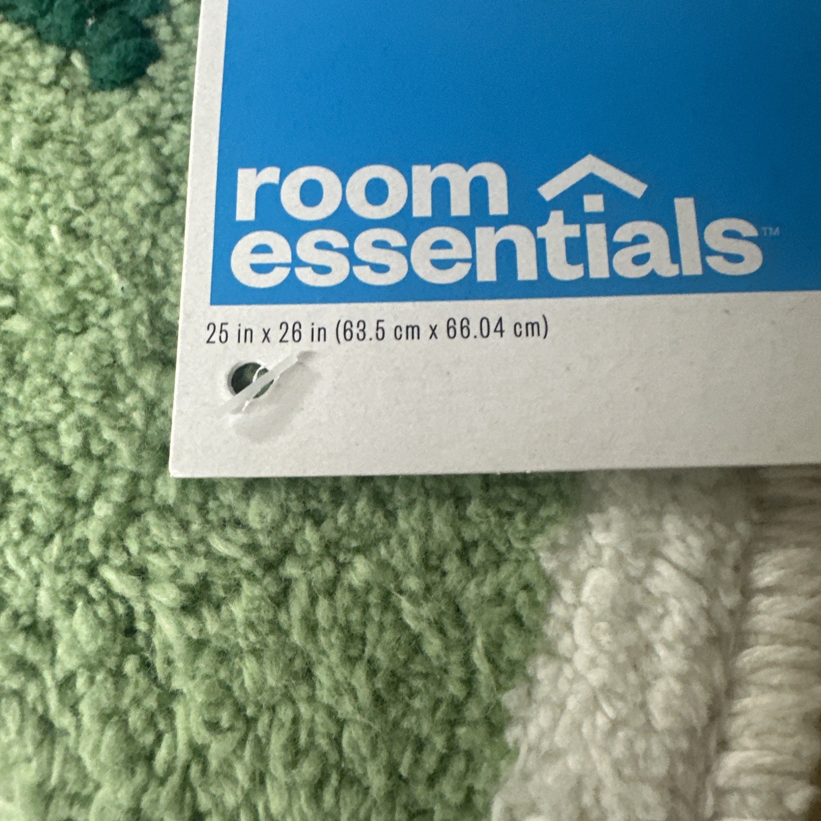 Room Essentials Bath Rug Leaf Green Cotton Non-Skid Monstera 26x34 New *Z